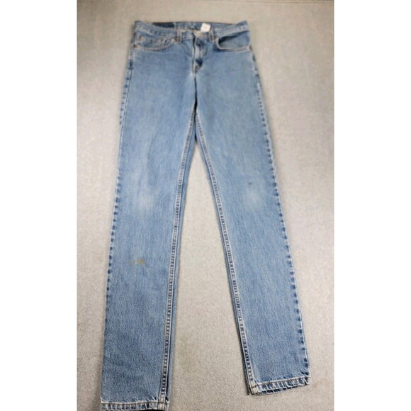 Vintage Levis 512 Jeans Mens 33x34 Slim Straight Blue High Distressed Y2K USA - Picture 1 of 15